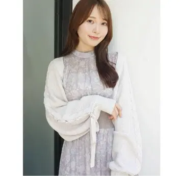 mercuryduo 레이스업 슬리브 니트 볼레로 가디건