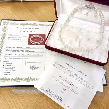 펄 목걸이 귀찌 보증서 포함