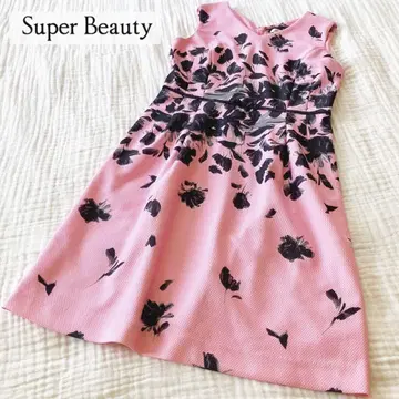 Super Beauty 원피스 꽃무늬 핑크 엠보싱