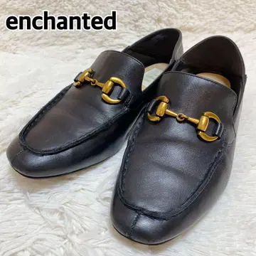 enchanted 천연 가죽 비트 로퍼 바부쉬 가죽 23.5cm 블랙