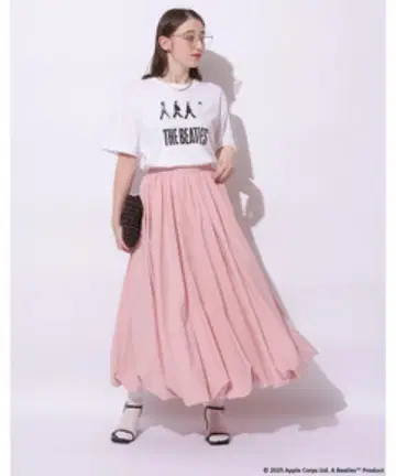 아르페쥬 스토리 벌룬 롱 스커트 핑크