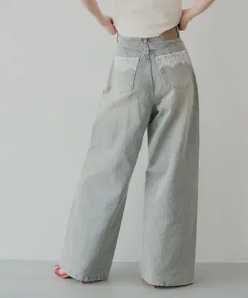 chico 포켓 레이스 와이드 데님