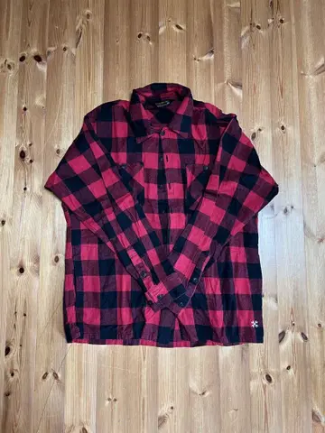 Blucomxgarment 빨검 체크 플란넬 셔츠 XL
