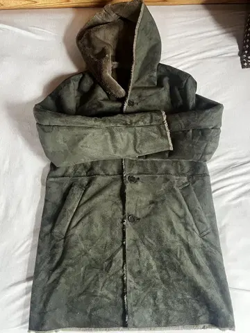 COMME CA ISM 후드 부착 모즈 코트 M