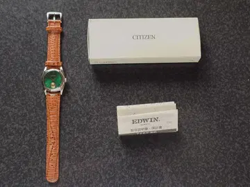 CITIZEN EDWIN 그린 다이얼 손목시계