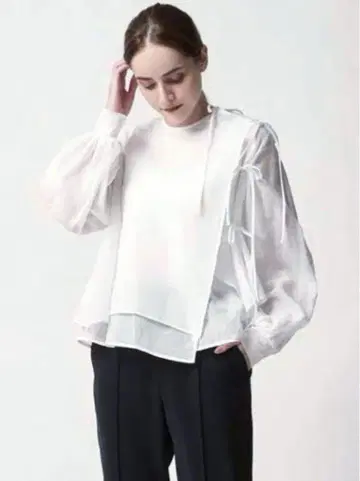 yori 요리 시로콘 오간자 드레스 블라우스 화이트 38