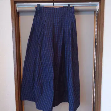 가마쿠라 키 메모리 체크 롱 스커트