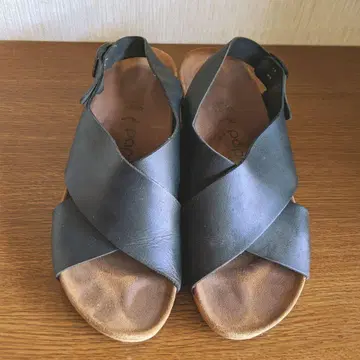 papillio 블랙 크로스 벨트 샌들 빌켄스톡