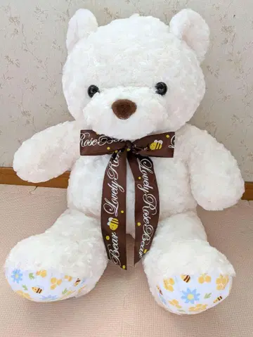러블리 로즈 베어 허니 화이트 봉제 인형