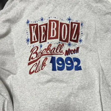 KEBOZ 1992 자수 로고 그레이 후드티