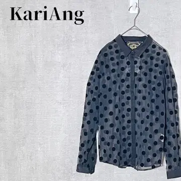 카리앙 KariAng 도트 플로키 프린트 시어 셔츠 블라우스 긴팔