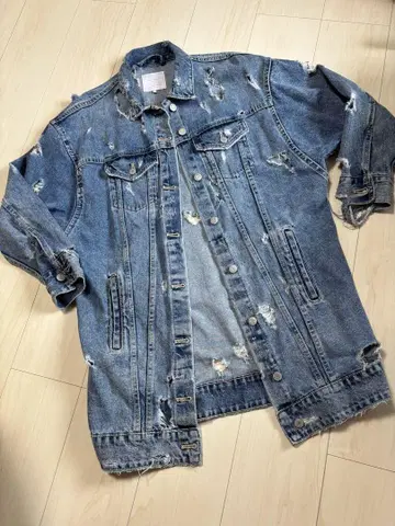 자라 단종 데미지 데님 자켓