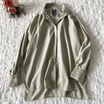 Chaos/카오스 클리어 몰스킨 셔츠 긴팔 카키 오버 사이즈