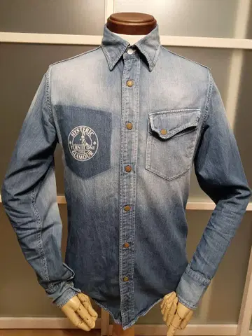 HYSTERIC GLAMOUR 데님 셔츠 히스 걸 페인트 걸 프린트
