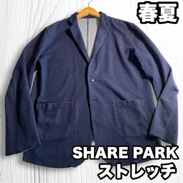 SHARE PARK 네이비 자켓 언라이닝 자켓 봄/여름 스트레치
