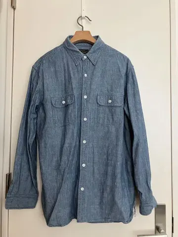 BEAMS 데님 블루 긴팔 셔츠 L