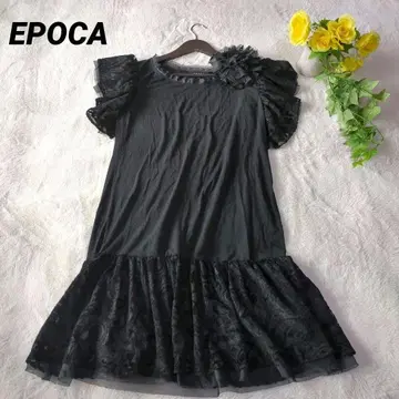 에포카 튜닉 원피스 프렌치 슬리브 스트레치 블랙 40