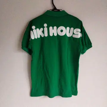 MIKI HOUSE 피케 셔츠 백 프린트 그린 M 사이즈