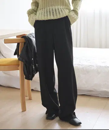 베이직 하이 웨스트 와이드 슬랙스