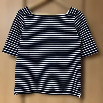 유나이티드 애로우즈 그린 라벨 릴랙싱 네이비 화이트 보더 컷 티셔츠