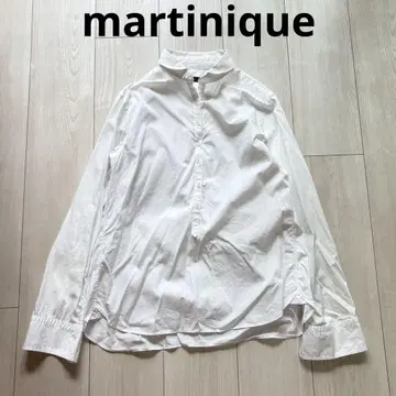 마르티니크 martinique 셔츠 블라우스 스탠드 카라 화이트