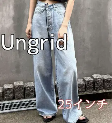 Ungrid 언그리드 하이 웨스트 와이드 루즈 데님 25인치