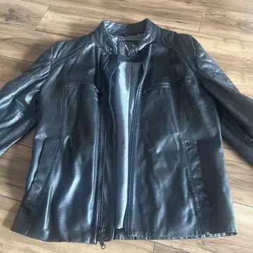 armani exchange 블랙 가죽 자켓