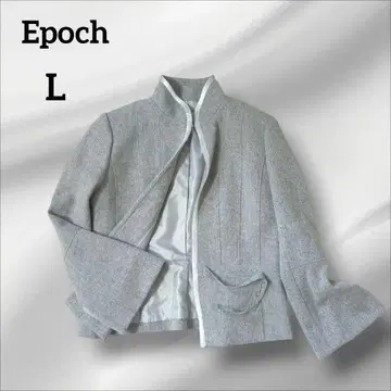 Epoch 미카 레이디 테일러드 자켓 그레이 플레어 슬리브 40