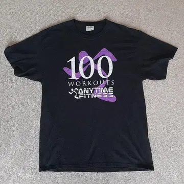 Anytime Fitness 100 Workouts 티셔츠 블랙 L