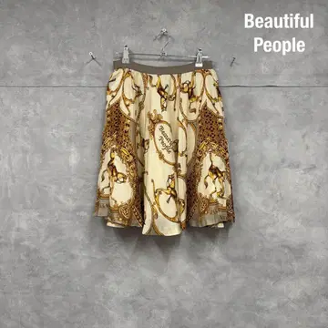 Beautiful People 스카프 패턴 플리츠 스커트 N907