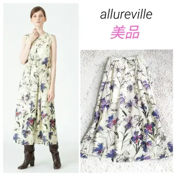 allureville 알아바일 드로잉 플라워 개더 스커트 M