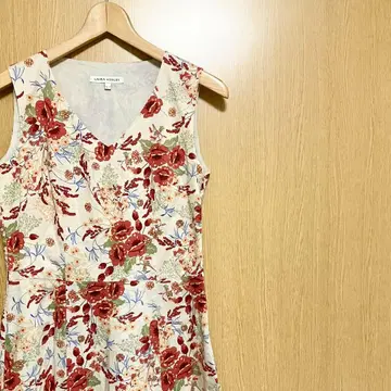 로라 애슐리 롱 원피스 꽃무늬 보타니컬 슬리브리스 S