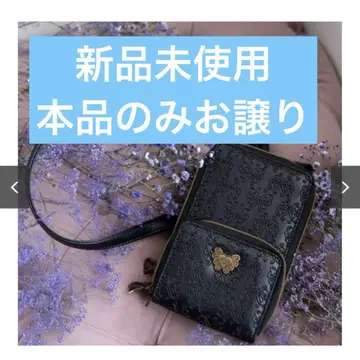 ANNA SUI 스마트폰 숄더 아코디언 주름 나비 패턴 블랙 새상품