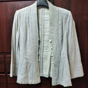 10일까지 250엔 할인 노카라 자켓 그레이 린넨 100%