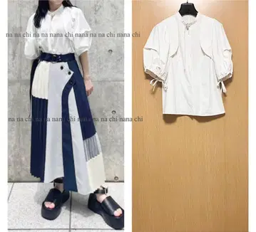 24ss 새상품급 유나이티드 도쿄 블라우스 컨셔스 슬리브 벨트