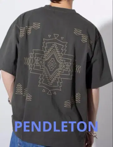 PENDLETON 펜들턴 자수 반팔 티셔츠 티셔츠 네이티브 무늬