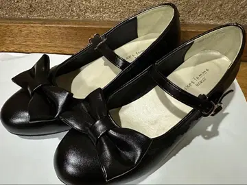 axes femme kawaii 로우 힐 리본 펌프스 블랙 L 사이즈