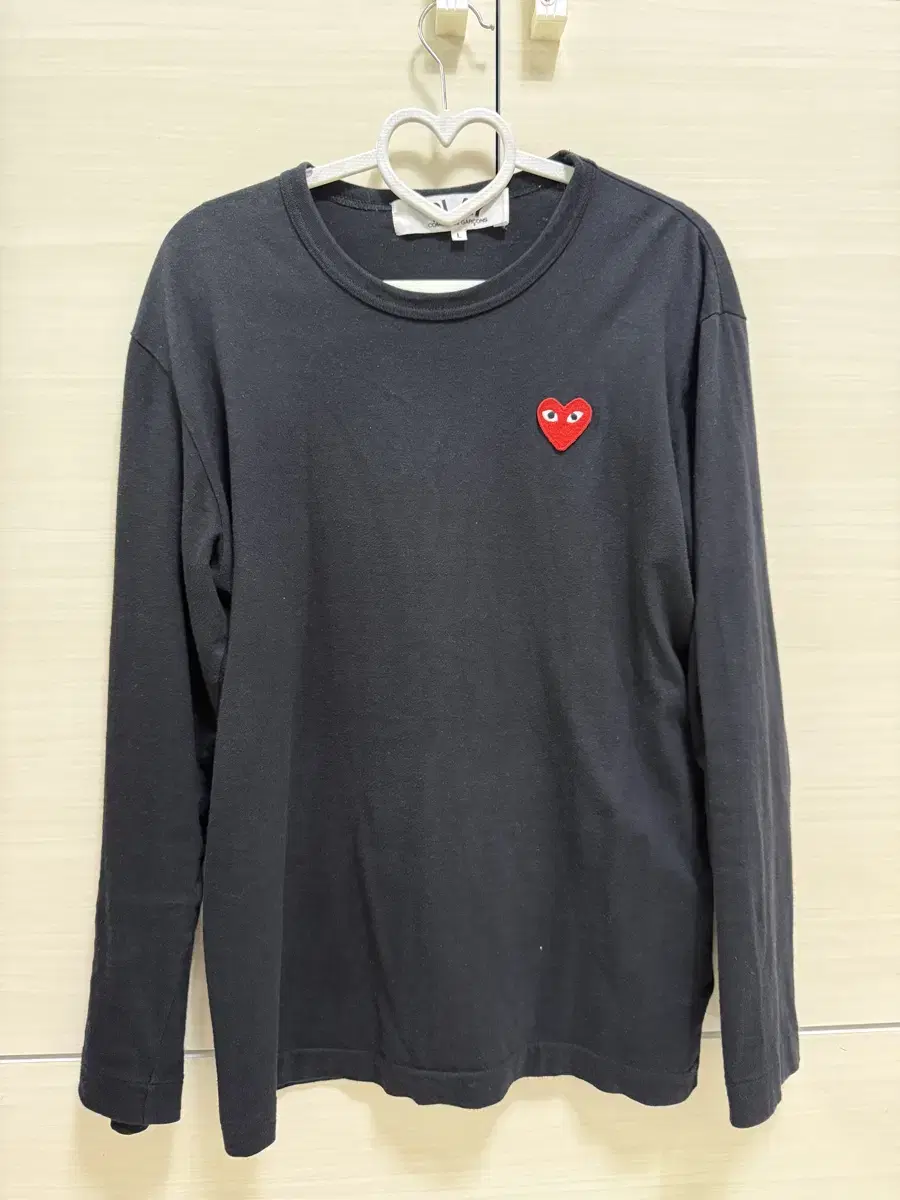 Comme des Garçons Red Emblem Black Long Sleeve T-Shirt