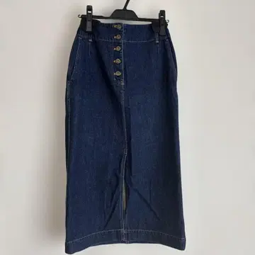 데님 타이트 스커트 버튼 포함