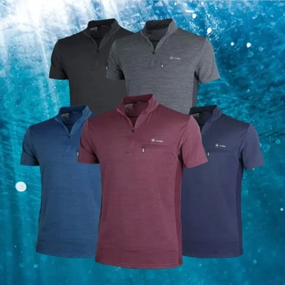 Men's Cooling Short Sleeve Tee, Hiking Tee, Ice Cooling Zip-Up Tee
