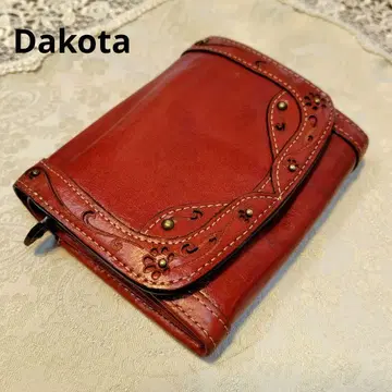 다코타 Dakota 데이지 미니 꽃무늬 2단 폴더형 가죽 지갑 브라운