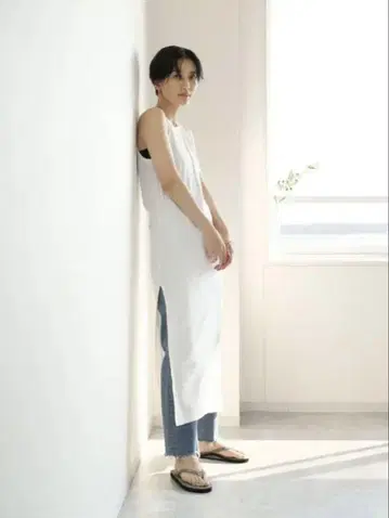 WRYHT 라운드넥 리브드 탱크 드레스