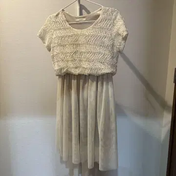 French chic 화이트 반팔 원피스