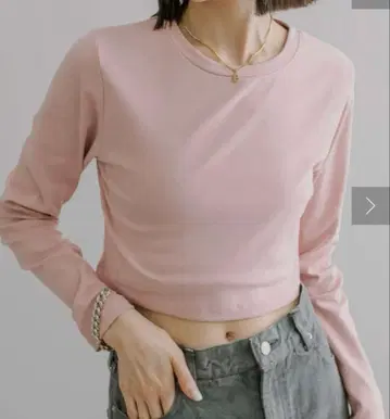 미스틱 크루 치비 롱 티셔츠 핑크 숏 기장