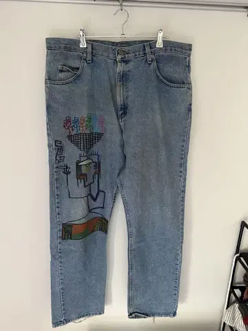 Wrangler 아트 프린트 데님 팬츠