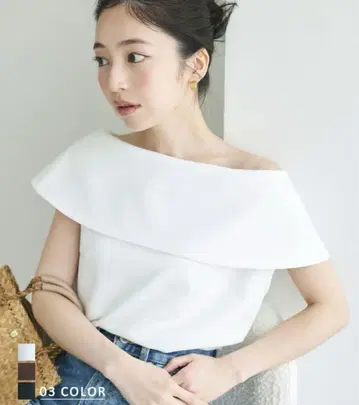 베이스먼트 온라인 케이프 블라우스 화이트