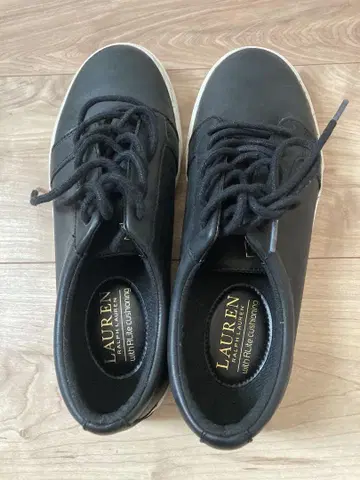 Ralph Lauren 가죽 스니커즈 블랙 24cm