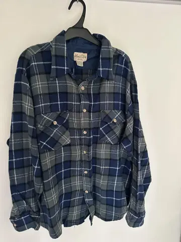 Men's Store 체크 무늬 긴팔 셔츠 네이비/그레이