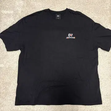 OY 플라워 프린트 티셔츠 L 사이즈 블랙