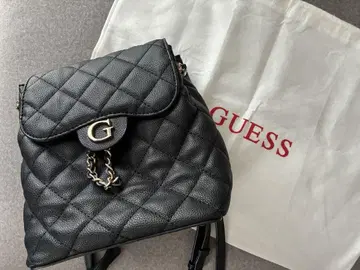 GUESS 게스 블랙 퀼팅 백팩 수납 가방 포함